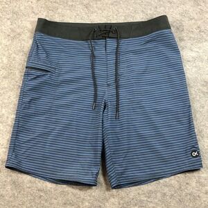 Outerknown Mens 31 Blue Stripe Recycled Polyester Board Shorts